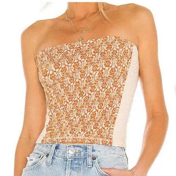 Free People Tops - Free People smocked stretchy tube top - size L